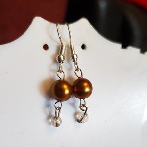 Silver Tone Hook Glass Dangle Earrings Tony Alexander Jewelry Artisan Fashion